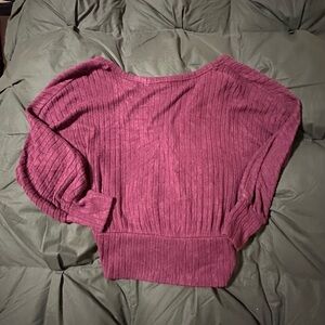 Lush - Open Back Burgundy Sweater